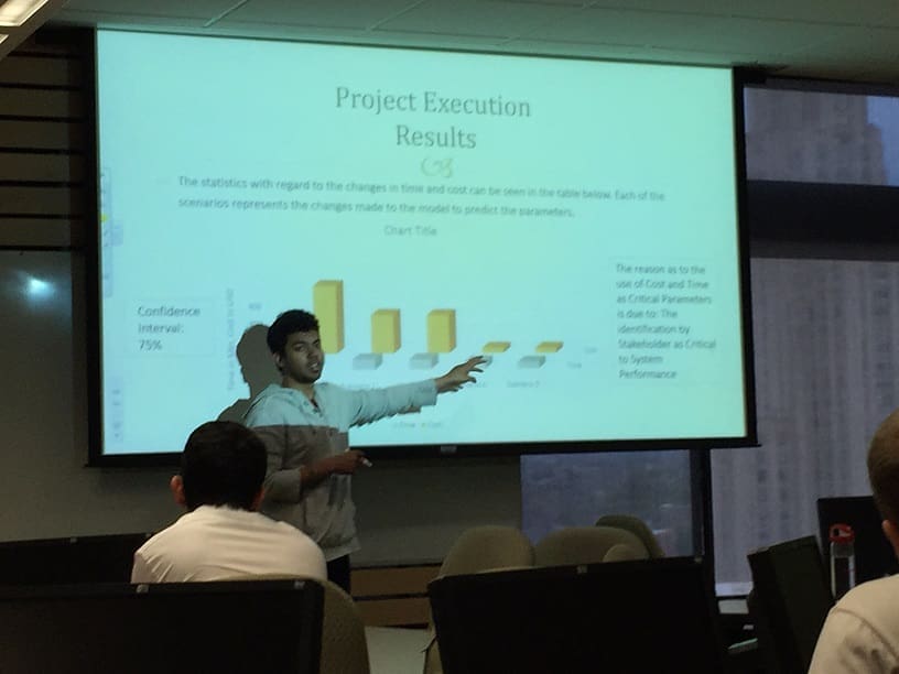 Aniket Surati, Joseph Sharan & Srinidhi Jagannath presenting their findings
