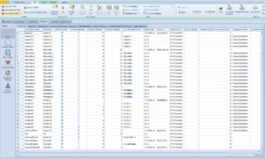 Figure 5 – Screenshot of an example data table integrated in Simio