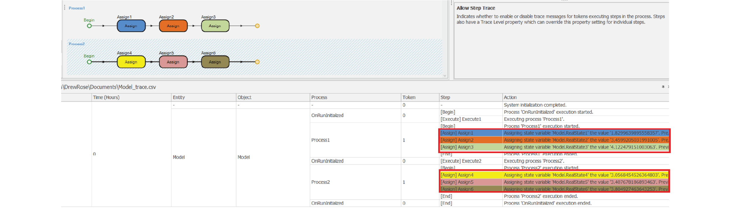 Tip Picture 3: Highlighting 6 different "Assign" steps