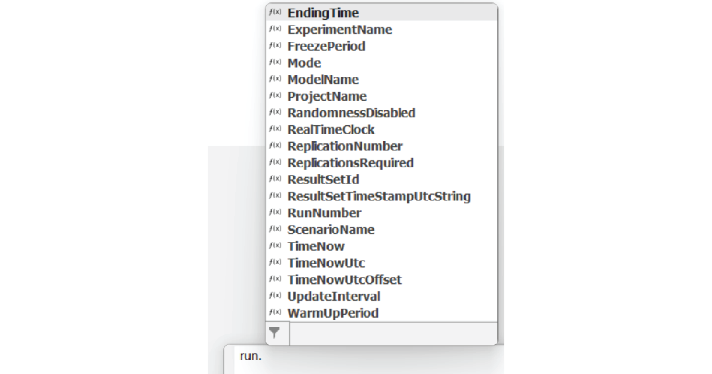 Picture of the "Run" expression