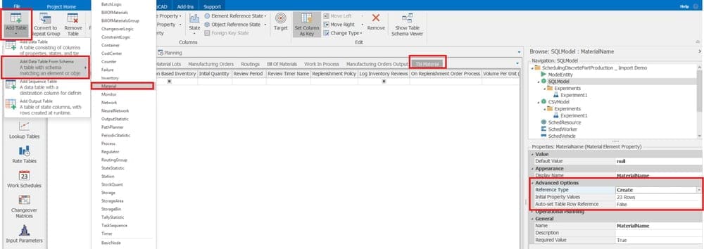 Highlighting Add Table Step